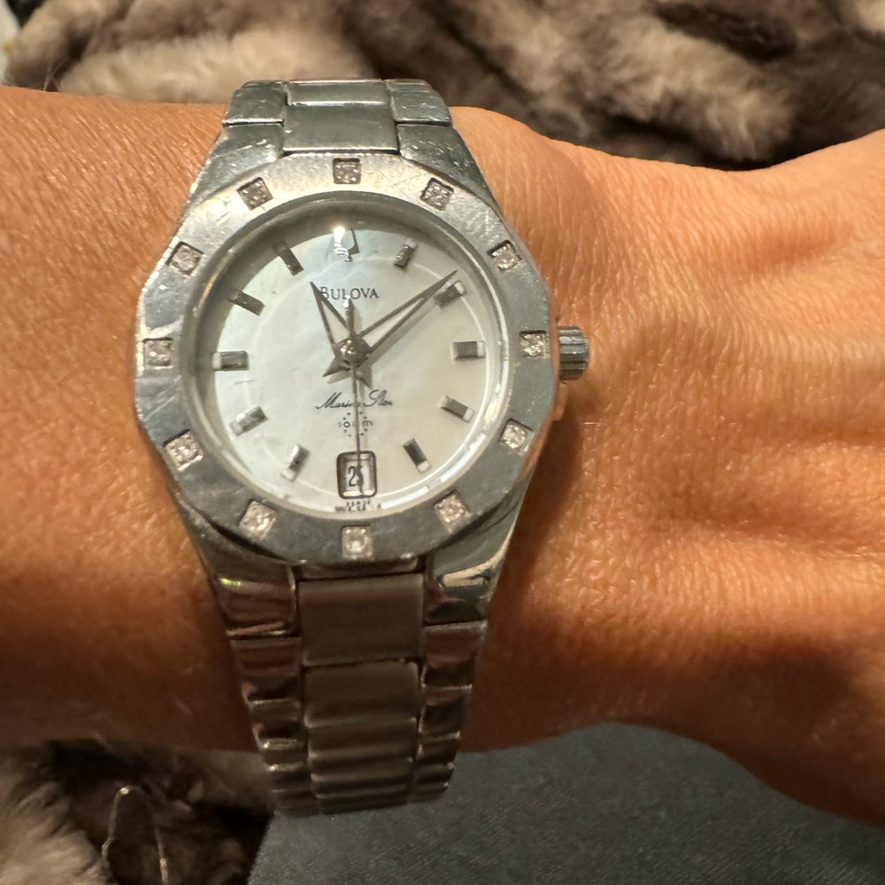 Diamond accent bracelet watch